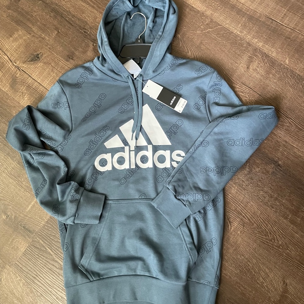 Adidas Grayish Blue Hoodie Size Small